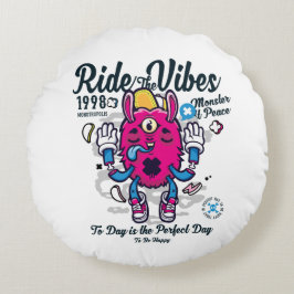 Perfekt till lycklig | Lönsam monster i fred | Rund Kudde