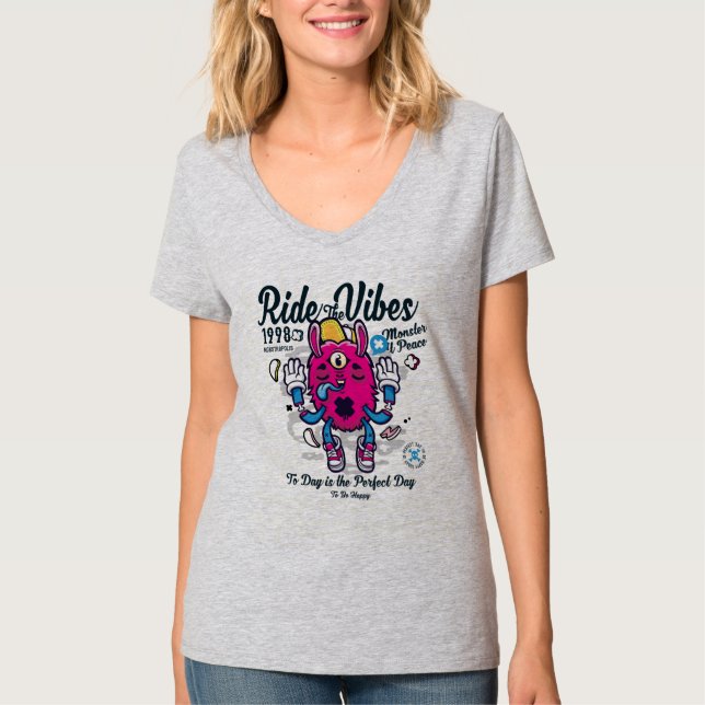 Perfekt till lycklig | Lönsam monster i fred | T Shirt (Framsida)