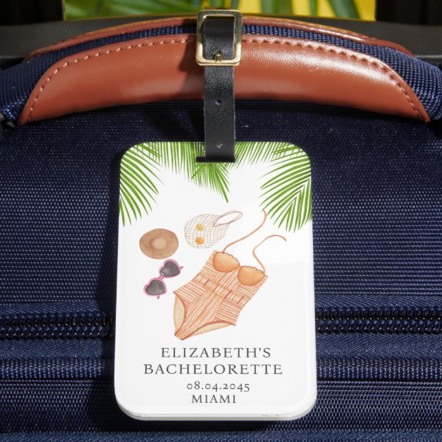 Perfekt Tropical Bachelorette Party Favors Bagagebricka (Framsida Insitu 2)