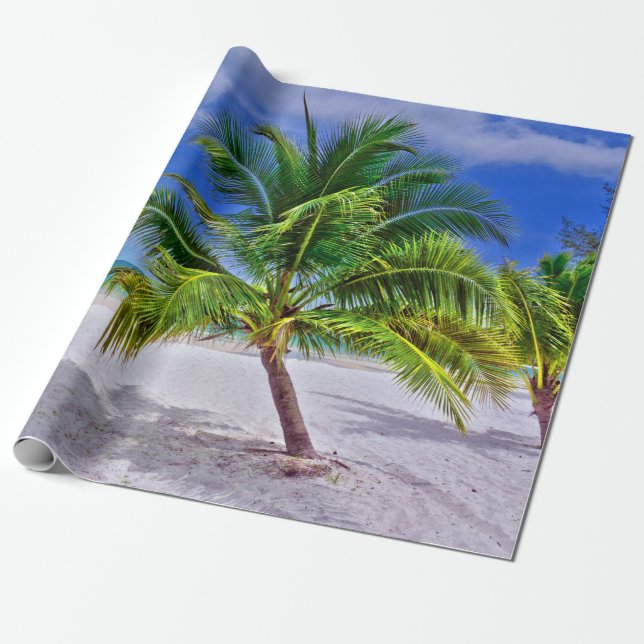 Perfekt Tropical Island Beach Presentpapper (Utrullad)