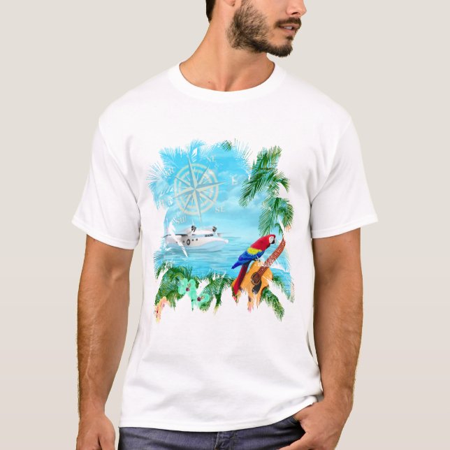Perfekt Tropical Music T Shirt (Framsida)