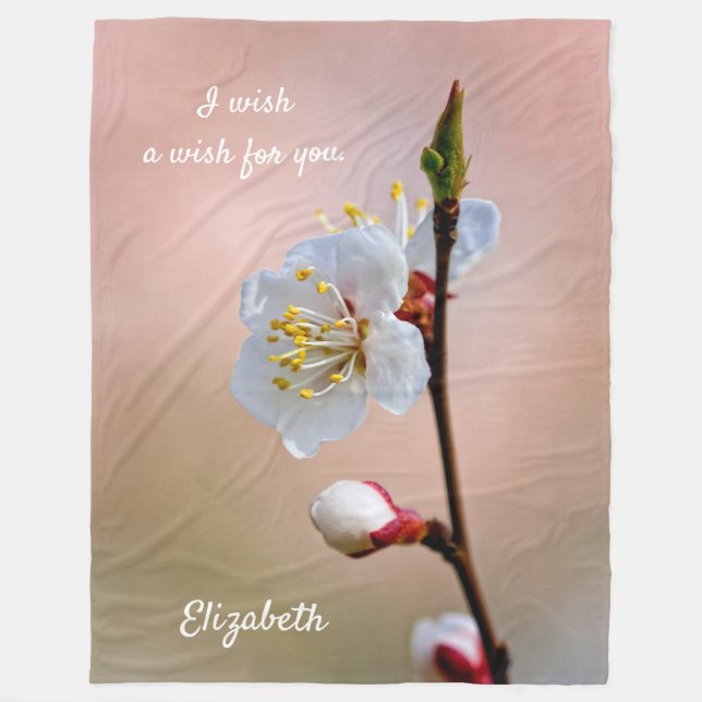 Perfekt Umeblomning Fleecefilt (Framsidan)