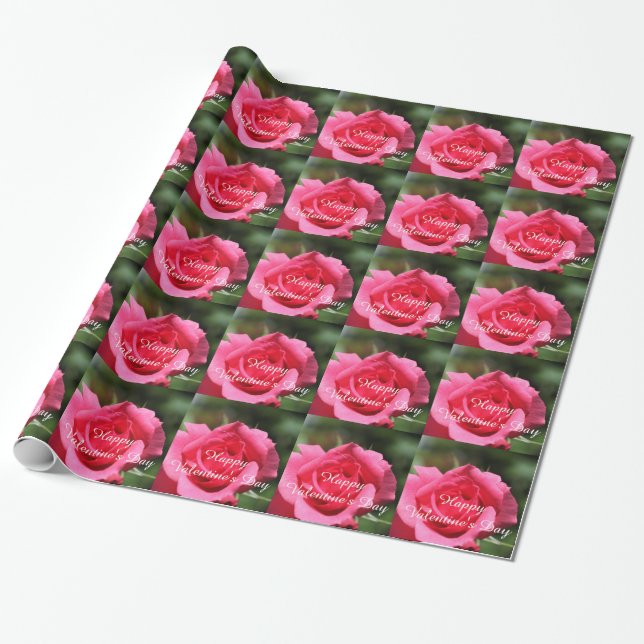 perfekt, underbar sommar het rosa ros blomma foto presentpapper (Utrullad)