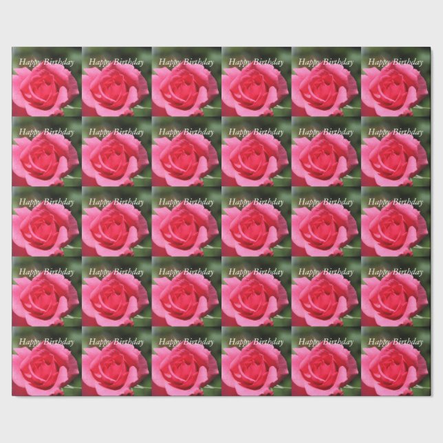 perfekt, underbar sommar het rosa ros blomma foto presentpapper (Seam)