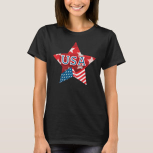 Perfekt USA flagga Färg Star - KÄRLEK USA T Shirt