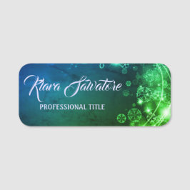 Perfekt vacker Grönt för julbelysning Namnbricka