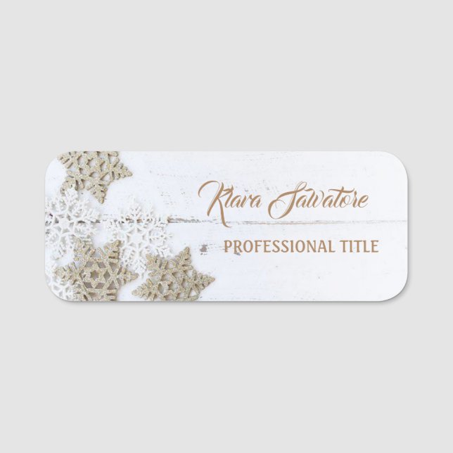 Perfekt Vackert julstjärna Ornament Namnbricka (Framsida)