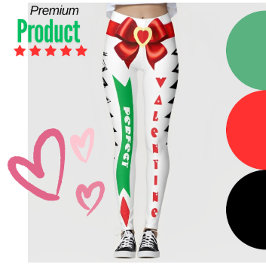 Perfekt Valentine Gift Anpassningsbar Bow and Hear Leggings