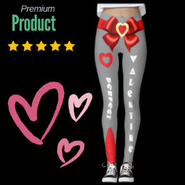 Perfekt Valentine Gift Bow & Heart Anpassningsbar Leggings