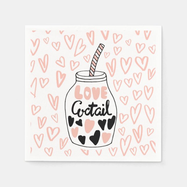 Perfekt Valentiness Cocktail Napkin Pappersservett (Framsidan)