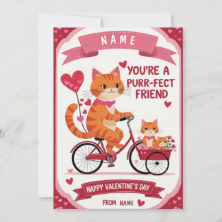 Perfekt Vän Valentinehjärtansdags-kort – Söt Katt Inbjudningar