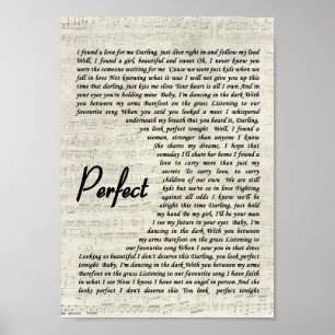 Perfekt Wall Art Sång Lyric-utskrift Poster