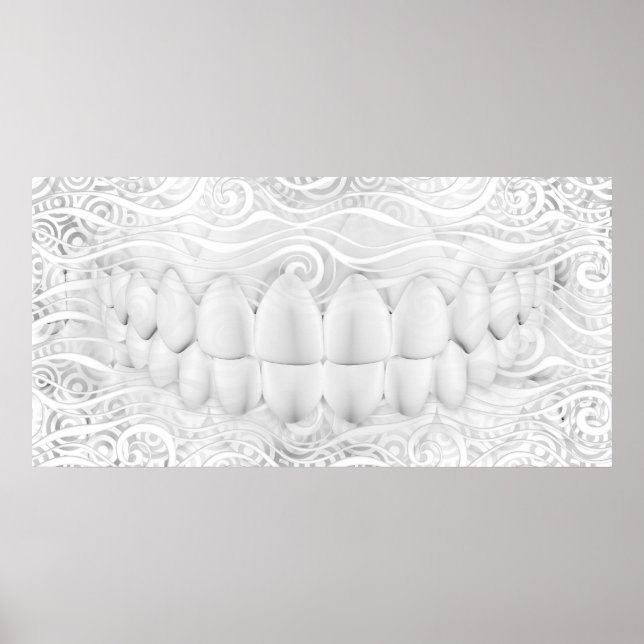 Perfekt White Teeth Smile Dentist Poster (Framsidan)