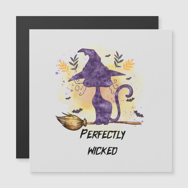 Perfekt Wicked - Lila Witch Cat Silhouette (Fram/baksida)