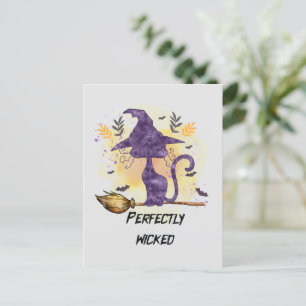 Perfekt Wicked - Lila Witch Cat Silhouette Vykort