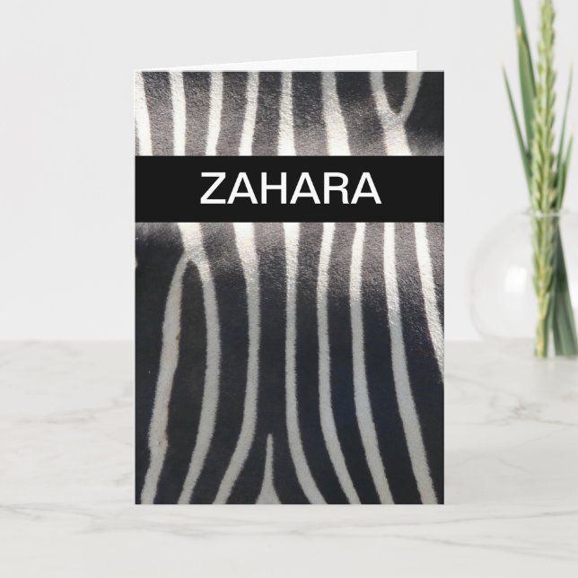 Perfekt Zebra tryck Personlig Namn Kort (Framsida)
