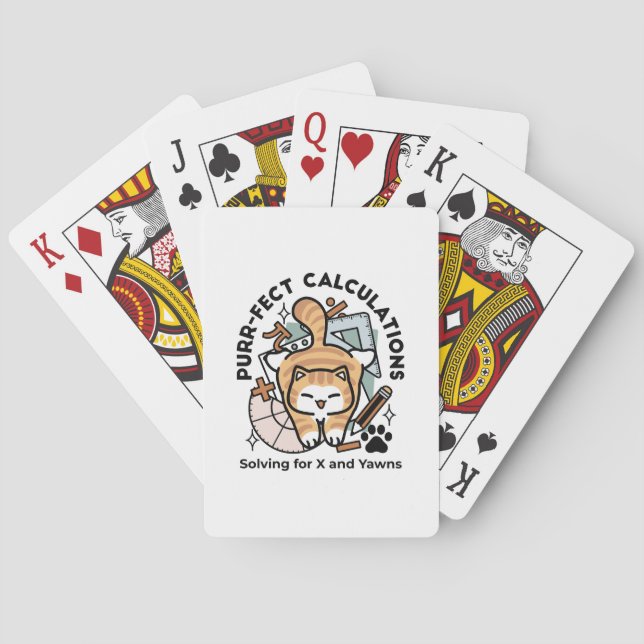 Perfekta Beräkningar – Rolig Math Katt Design Casinokort (Baksidan)
