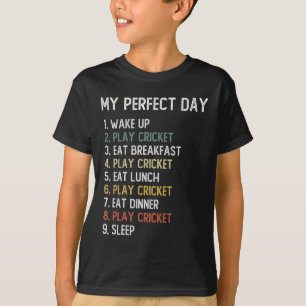 Perfekta dagskricketskirtar herrar pojkar tonåring t shirt