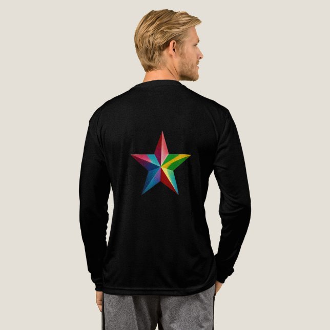 Perfekta långärmade tri-blend-tröjor med stjärna t shirt (Hel baksida)