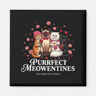 Perfekta Meowentinska söta Alla hjärtans dag Kattä Magnet