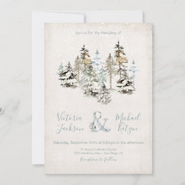 Perfekta snöskog bröllopsinbjudningar inbjudningar
