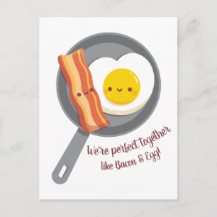 Perfekta Tillsammans Som Bacon Och Ägg Kärlek Vykort