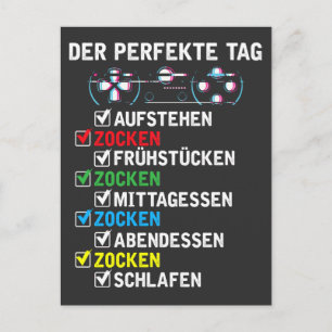 Perfekte Märkre Zocker Humor Gamer Spruch Zocken Vykort
