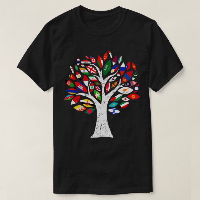 Perfekten Asia Karta Land Flagga Asian Pride  Ethn T Shirt (Design framsida)