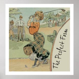 Perfekten Form Woman Golfer Poster