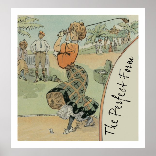 Perfekten Form Woman Golfer Poster (Framsidan)