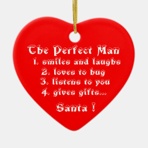 Perfekten Man-hjärtprydnaden Julgransprydnad Keramik