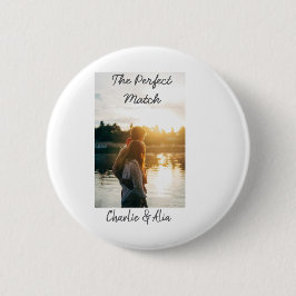 Perfekten matchar bröllop-par foto modern lägga ti knapp