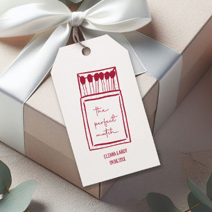 Perfekten matchar Doodle Matchbook Wedding Favor Presentetikett