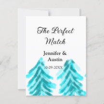 Perfekten matchar vinterblått gräs träd bröllop