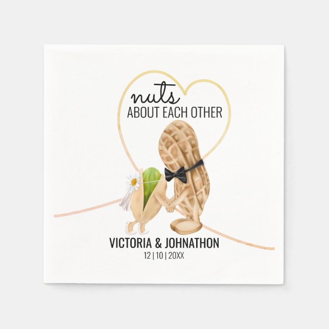 Perfekten Mix Nöt FUNNY | Bröllop Treat Pappersservett (Framsidan)
