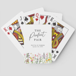 Perfekten Pair Wildblombröllopsförmån Casinokort