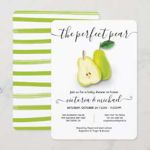 Perfekten Pear Baby Shower Inbjudningar