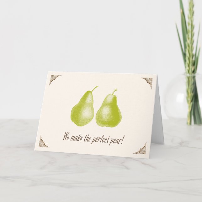 Perfekten Pear Valentine Day Card Helgkort (Framsida)
