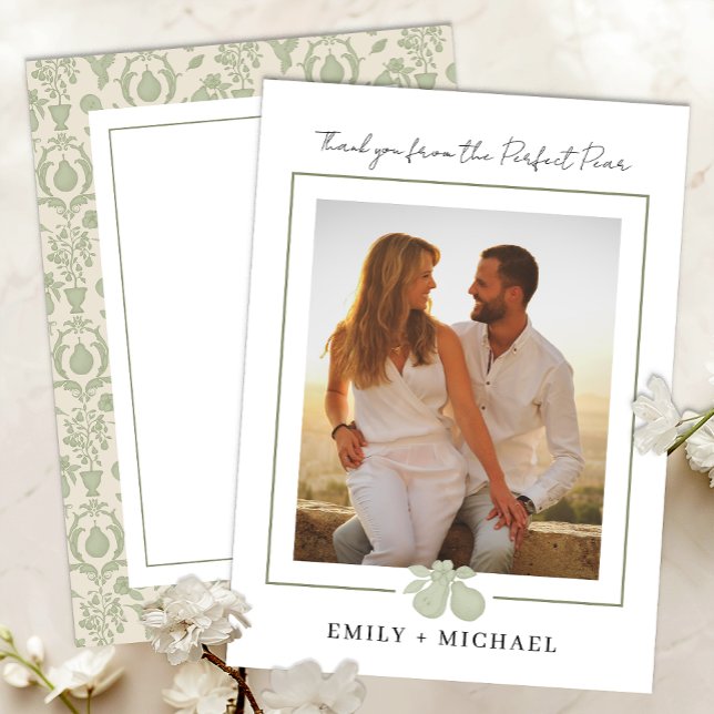 Perfekten Sage Grönt Pear Photo - tackkort Tack Kort (Photo Thank You Card)