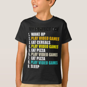 Perfekten spelar videospel Eat Pizza Coola Gam T Shirt