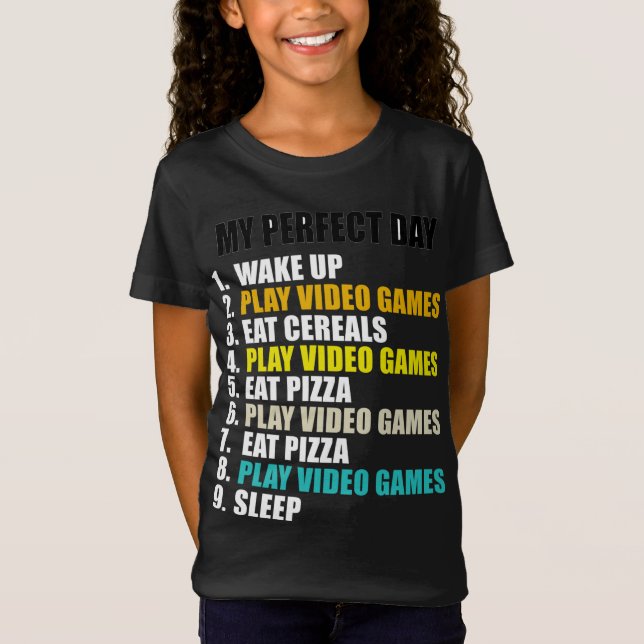 Perfekten spelar videospel Eat Pizza Coola Gam T Shirt (Framsida)