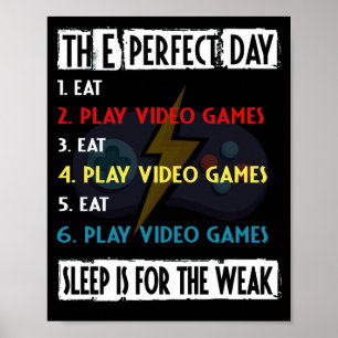 Perfekten spelar videospel för spelaren poster