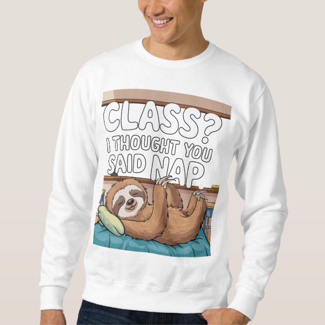 Perfekten Tee for Nap Älskare! T-Shirt Lång Ärmad Tröja (Framsida)