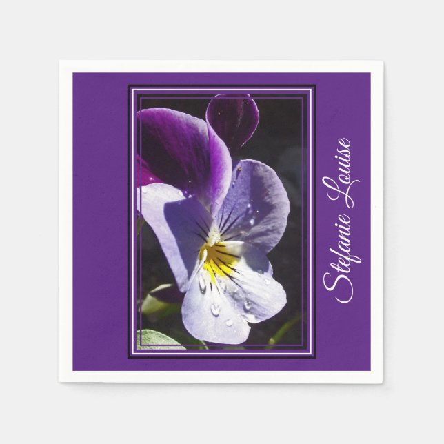 Perfekten Viola Flower Pappersservett (Framsidan)