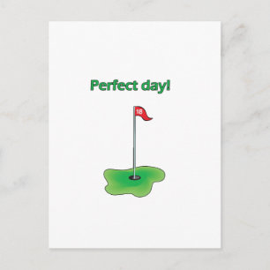 Perfektens dag! Golfdesign Vykort