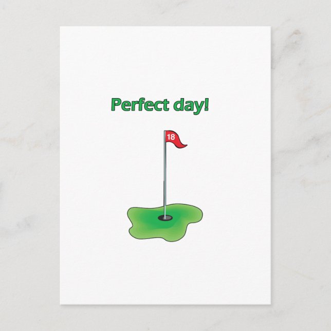 Perfektens dag! Golfdesign Vykort (Framsida)