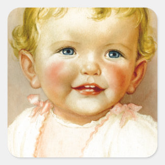 perfektens gåva till en flicka-födsel! fyrkantigt klistermärke