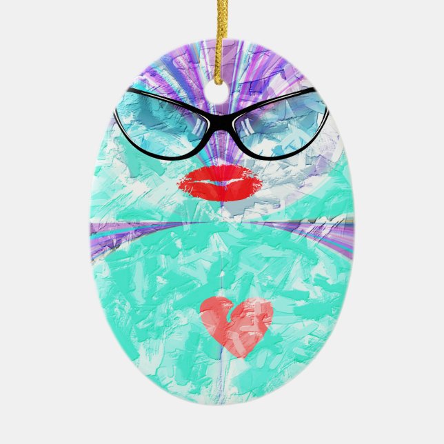 Perfektens hjärta julgransprydnad keramik (Framsidan)