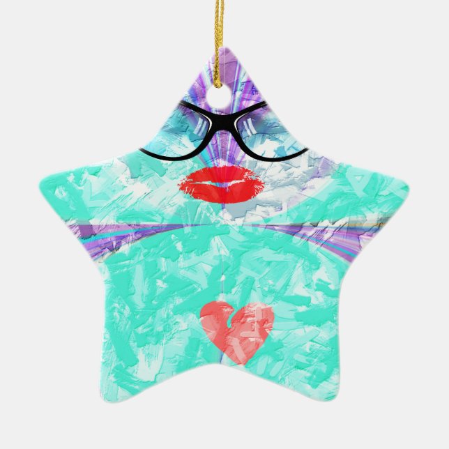 Perfektens hjärta julgransprydnad keramik (Framsidan)