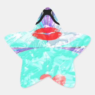 Perfektens hjärta stjärnformat klistermärke